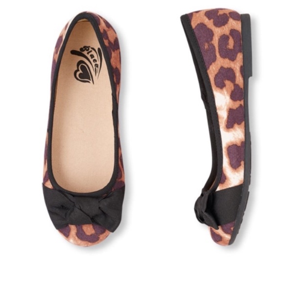 The Children's Place Other - Kayla Double Bow Leopard Ballet Flats
